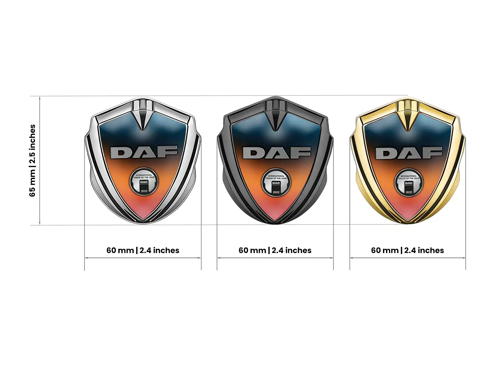 Daf Metal Emblem Badge Minimal Style Universal Fit